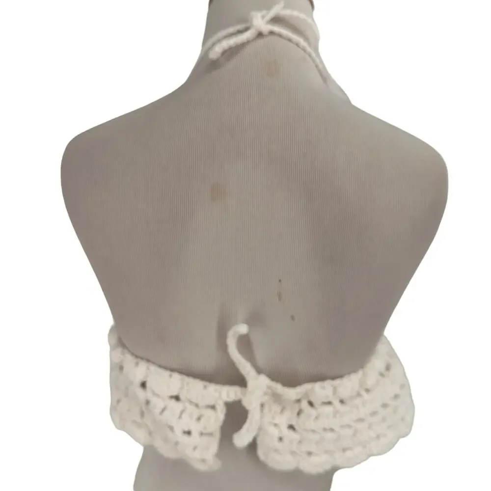 Crochet Women's White Bikini Top